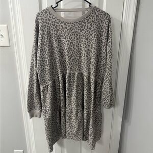 Leopard Print Long Sleeve Dress American